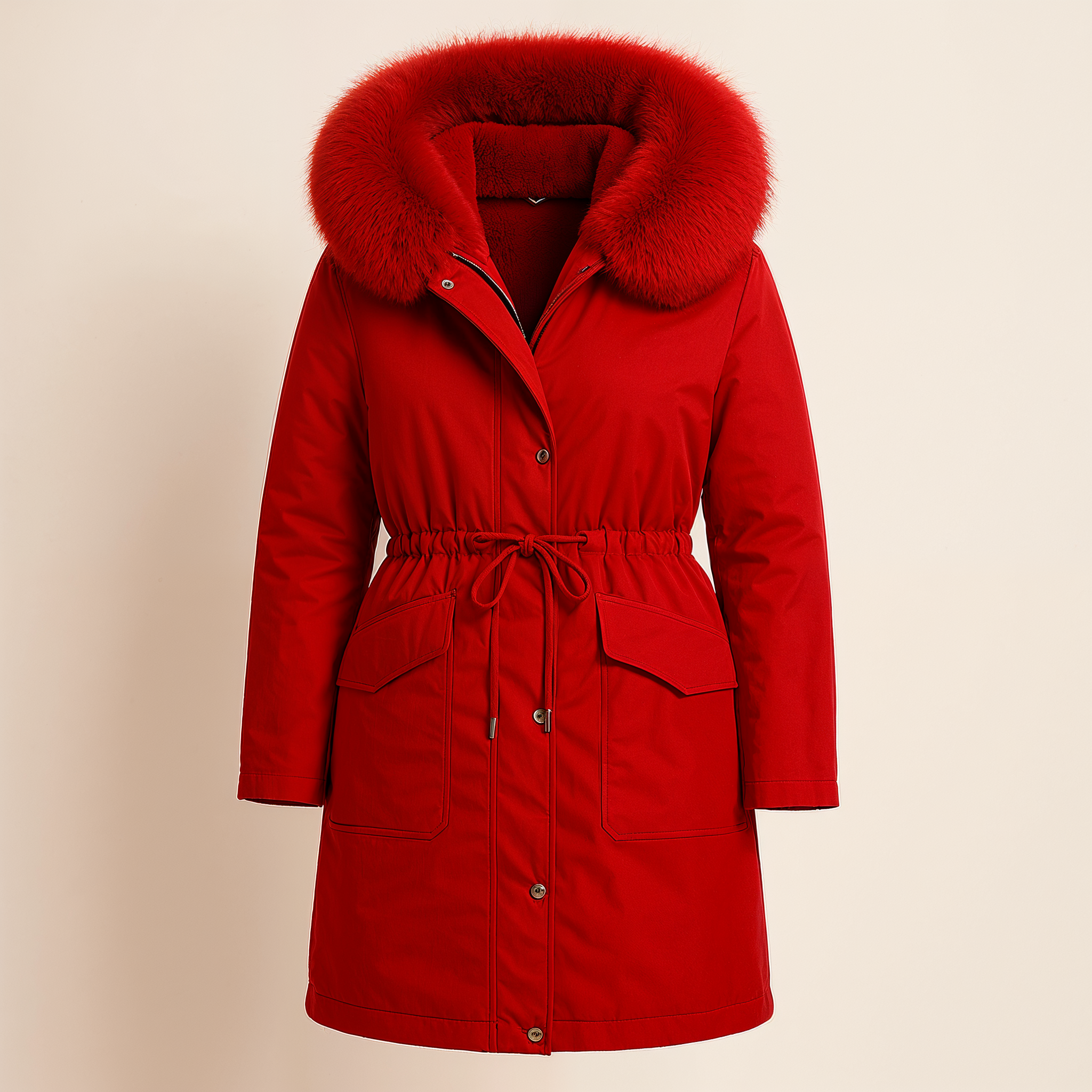 Lianna Parka Femme Hiver – Imperméable, Capuche Oversize & Taille Ajustable