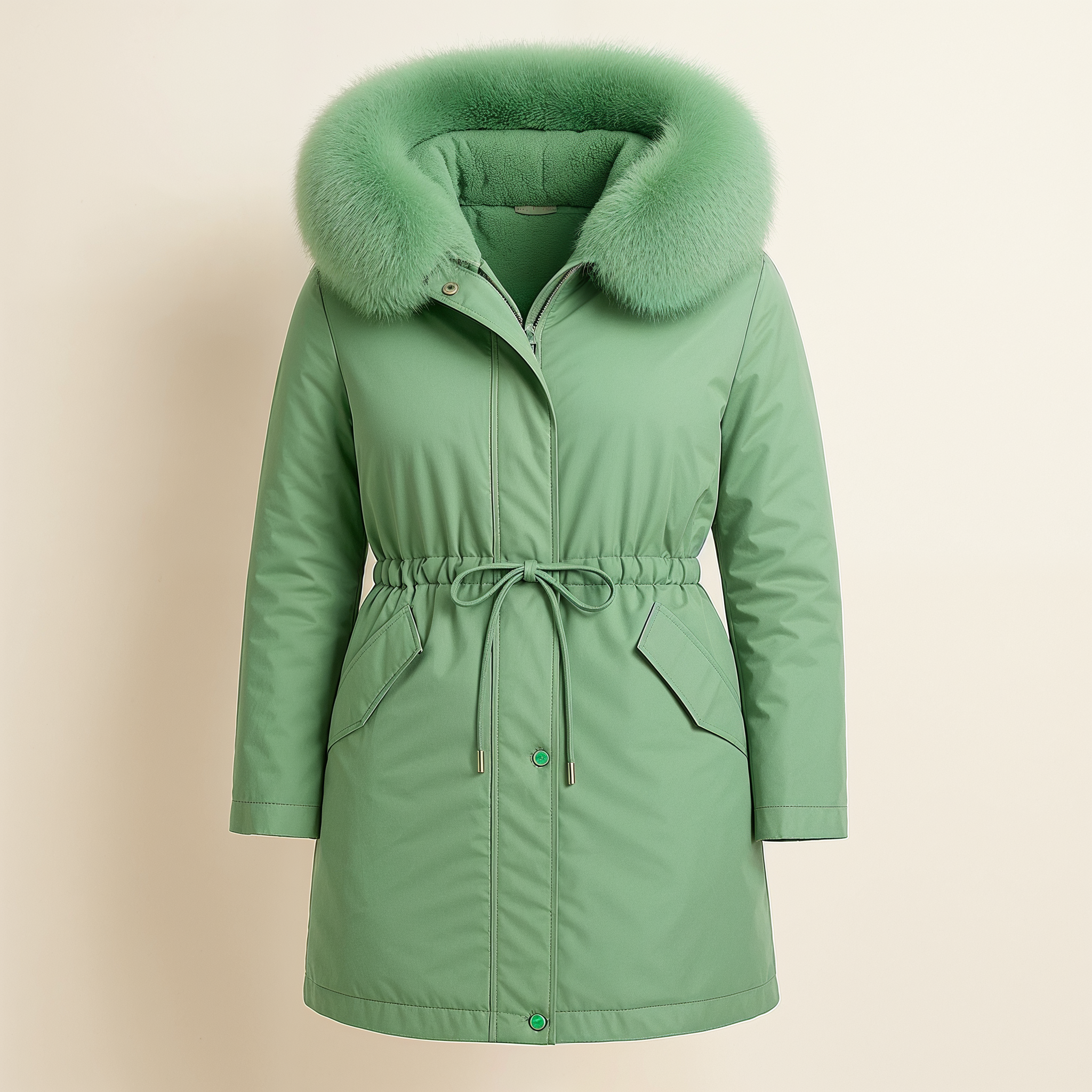 Lianna Parka Femme Hiver – Imperméable, Capuche Oversize & Taille Ajustable