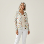 Margot - Cardigan à motif floral aquarelle - vue de face
