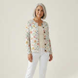Margot - Cardigan à motif floral aquarelle - vue de face