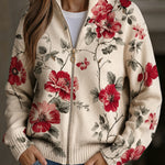 Marguerite - Gilet à motif de roses vintage - vue d'ensemble