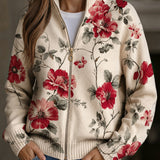 Marguerite - Gilet à motif de roses vintage - vue d'ensemble