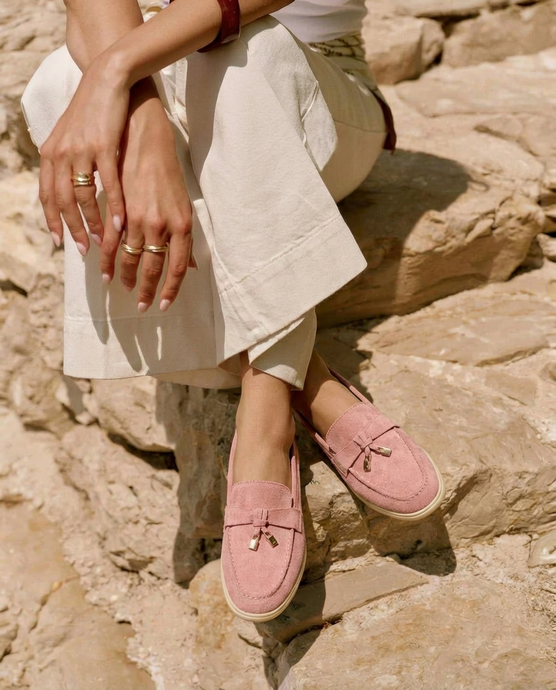 Marine - Mocassins roses