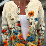 Martine - Cardigan à fleurs sauvages colorées - vue d'ensemble