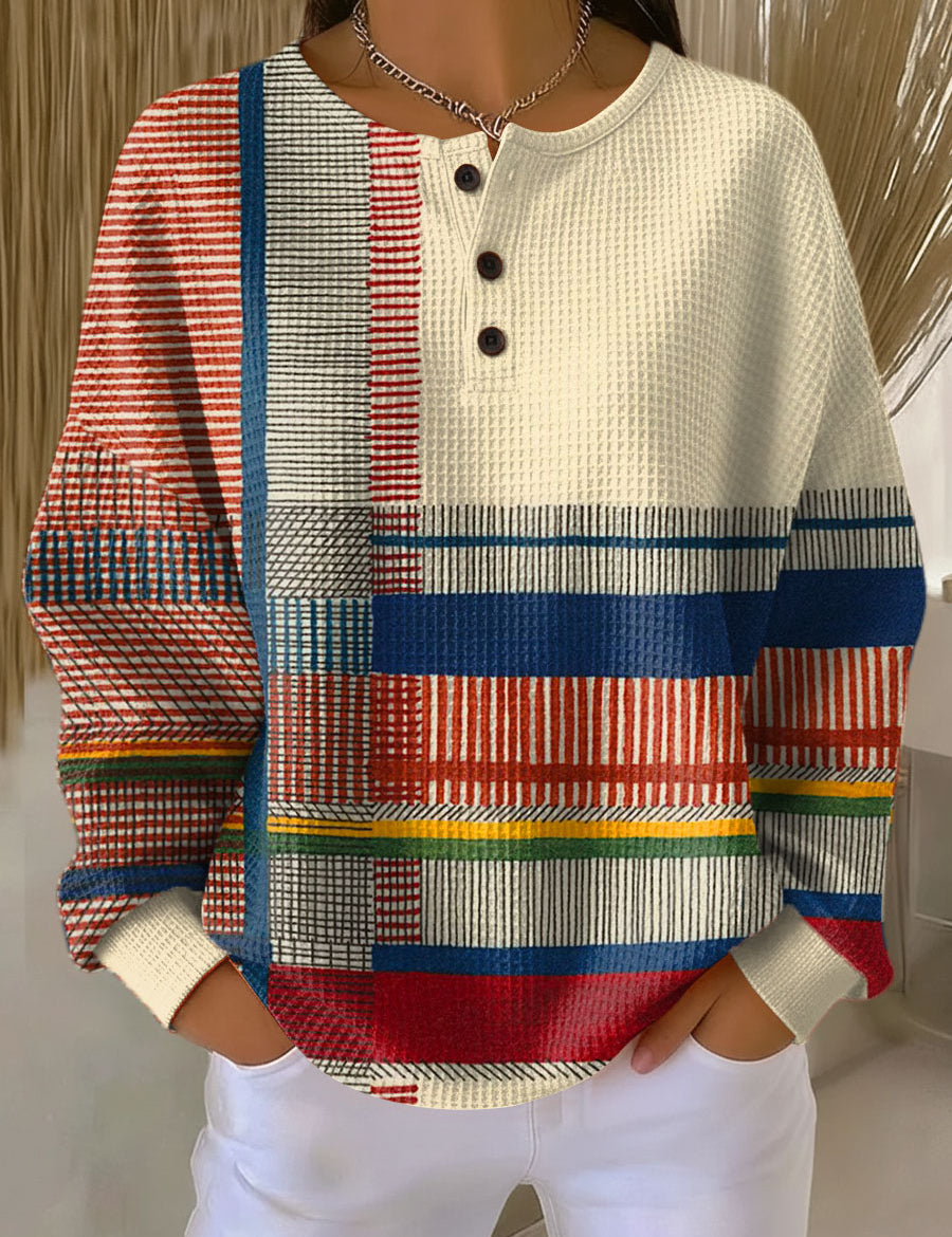 Mille - Pull à rayures et aplats de couleur - vue d'ensemble