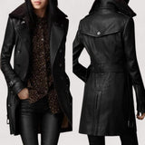 Valentina™ | Manteau en cuir élégant longueur 3/4