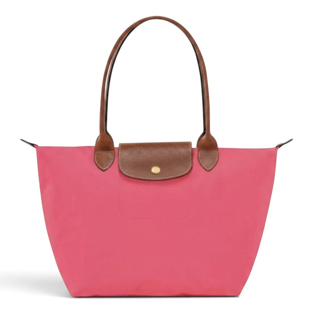 Octavie - Grand cabas pliable en corail rose - vue d'ensemble