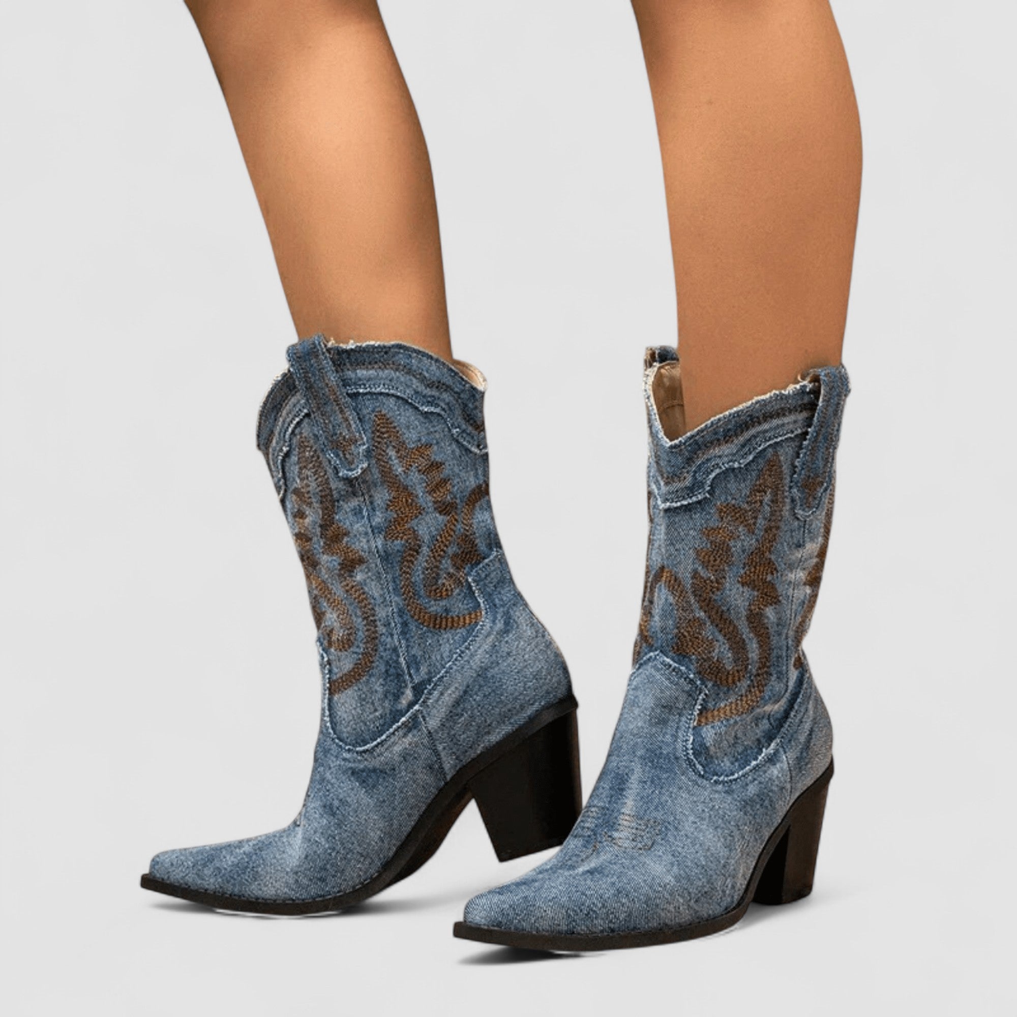Camille - Bottines western à broderies