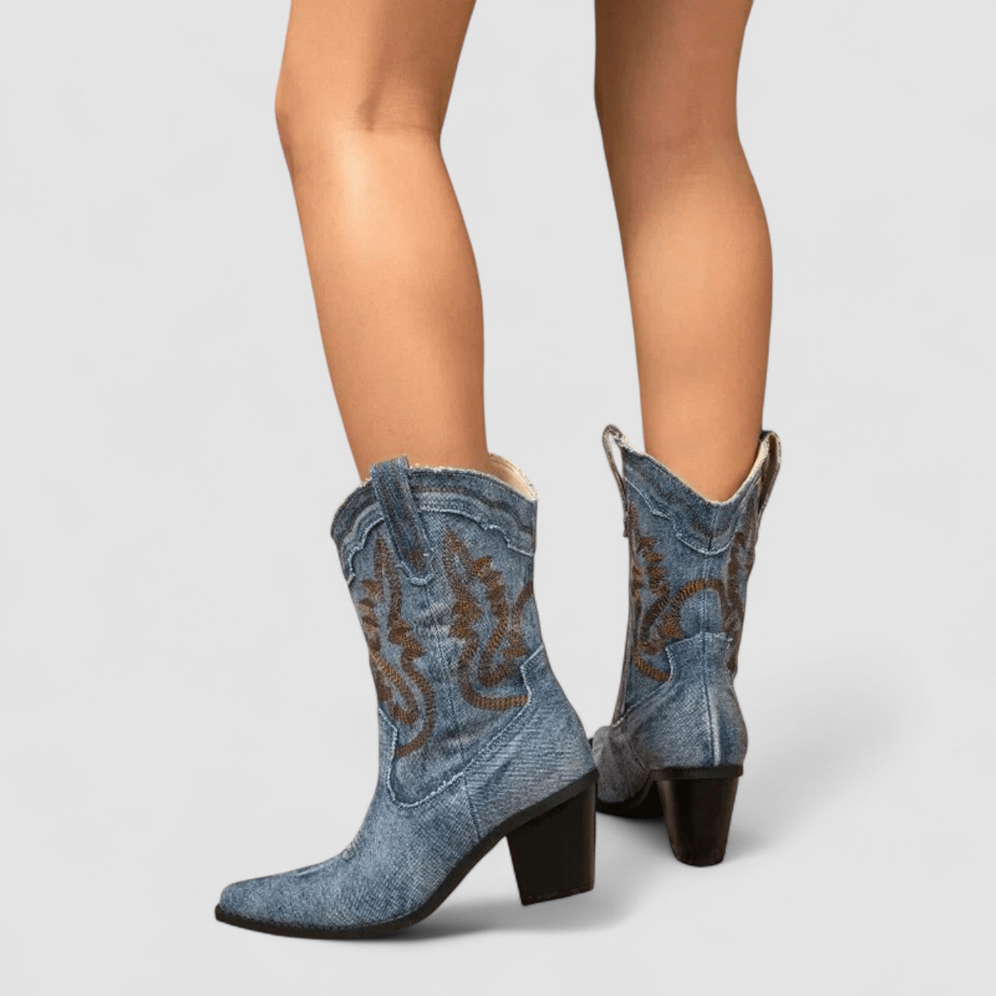 Camille - Bottines western à broderies
