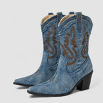 Camille - Bottines western à broderies