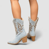 Camille - Bottines western à broderies
