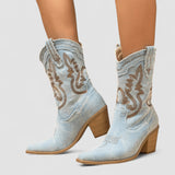 Camille - Bottines western à broderies