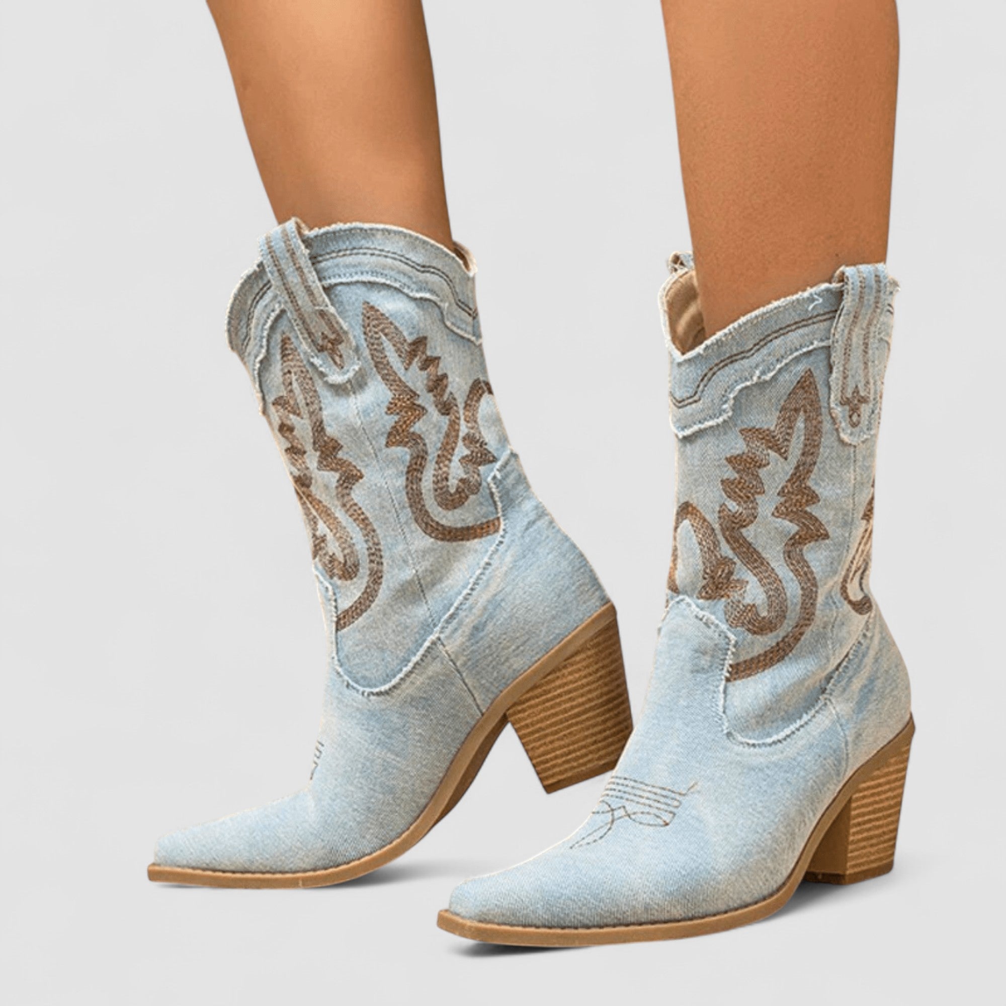 Camille - Bottines western à broderies
