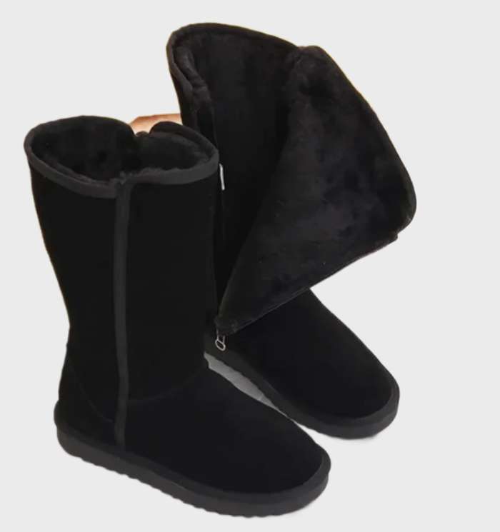 Nina Bottines Femme en Daim – Doublure Sheepskin Chaude & Semelle Antidérapante