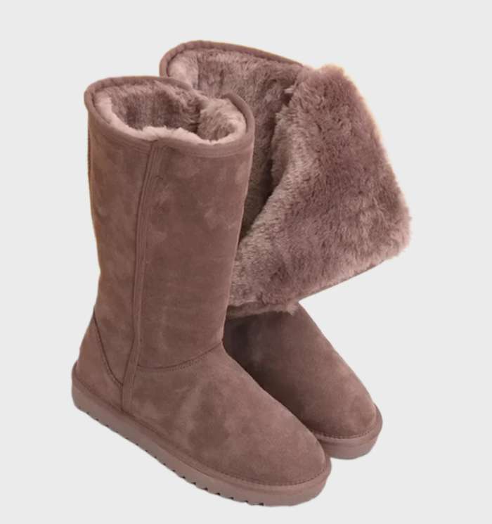 Nina Bottines Femme en Daim – Doublure Sheepskin Chaude & Semelle Antidérapante
