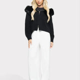 Janelle Veste Femme – Veste en Laine Élégante avec Capuche Doublée de Fourrure