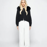 Janelle Veste Femme – Veste en Laine Élégante avec Capuche Doublée de Fourrure