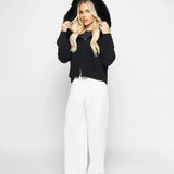 Janelle Veste Femme – Veste en Laine Élégante avec Capuche Doublée de Fourrure