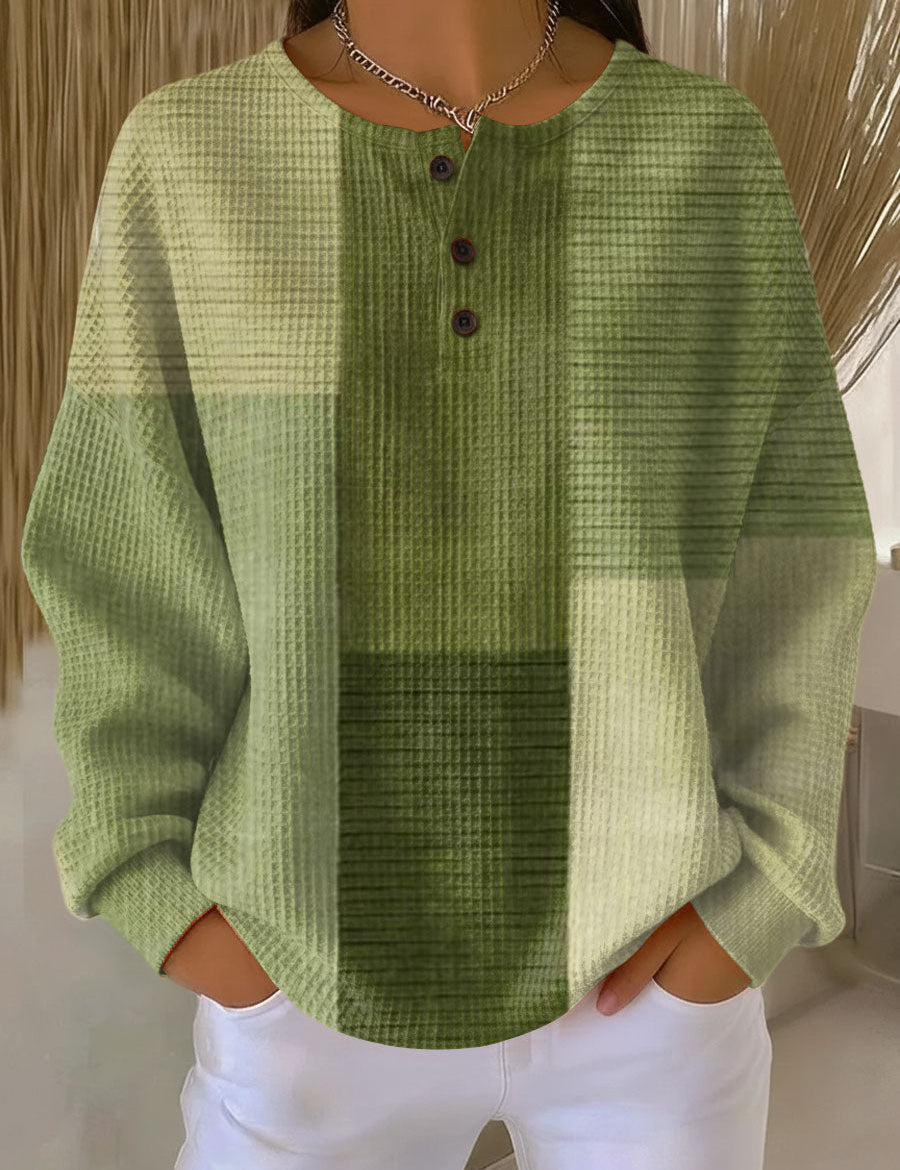 Nora - Pull patchwork dans les tons verts - vue d'ensemble