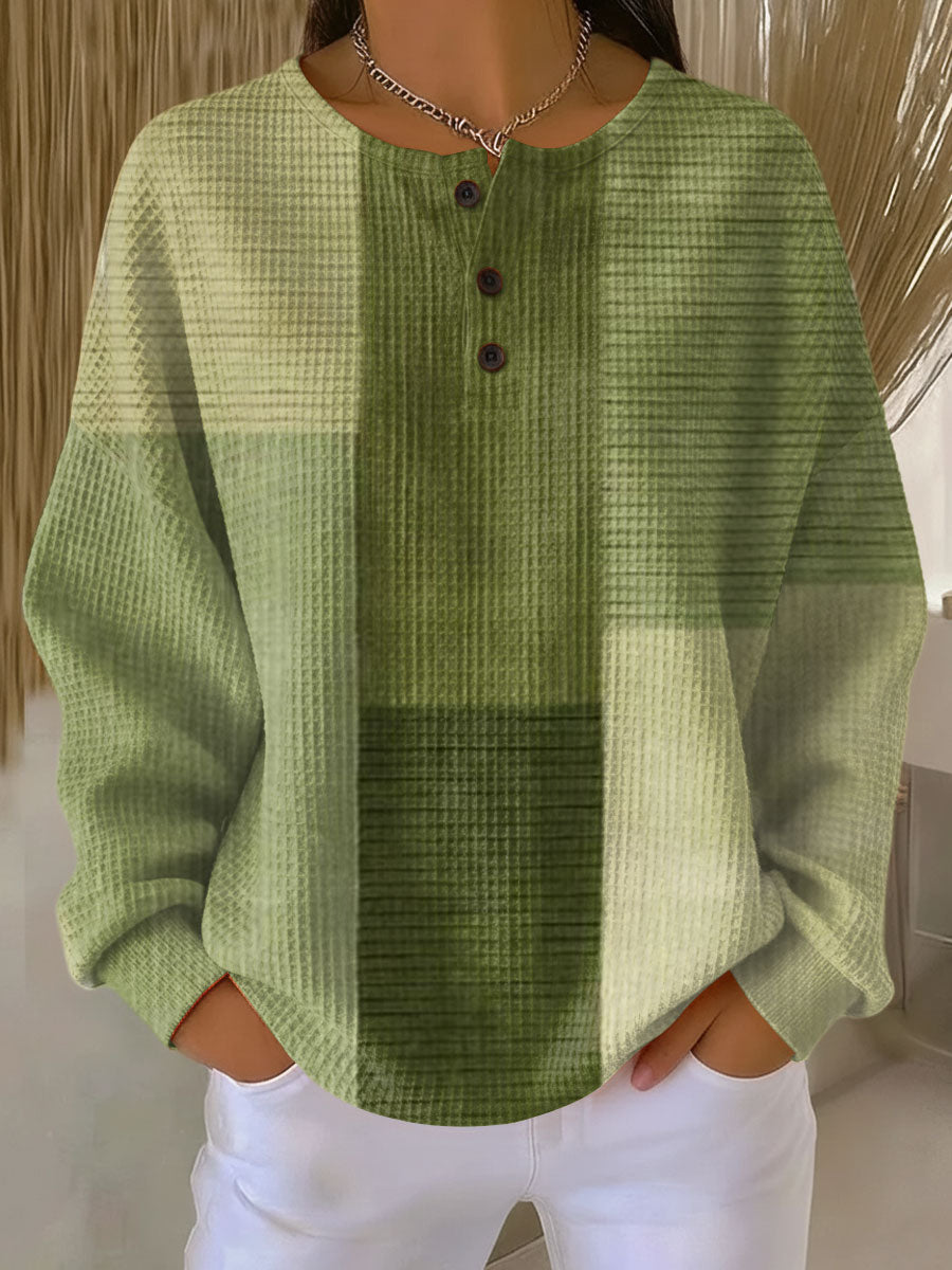 Nora - Pull patchwork dans les tons verts - vue d'ensemble