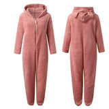 Ellie Combinaison Fleece Femme – Onesie Douce et Chaude avec Capuche & Fermeture Zippée