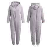 Ellie Combinaison Fleece Femme – Onesie Douce et Chaude avec Capuche & Fermeture Zippée
