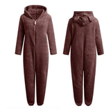 Ellie Combinaison Fleece Femme – Onesie Douce et Chaude avec Capuche & Fermeture Zippée