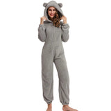 Ellie Combinaison Fleece Femme – Onesie Douce et Chaude avec Capuche & Fermeture Zippée