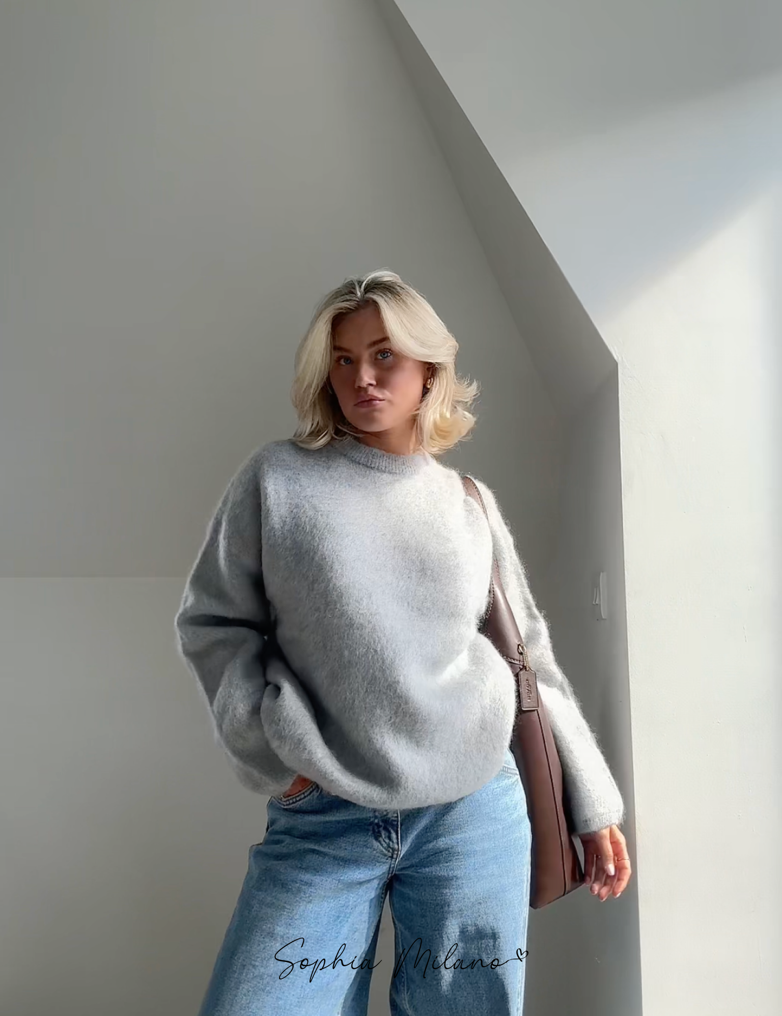 Milas Pull d’Hiver Doux Femme – Coupe Décontractée avec Col Rond & Chaleur Légère