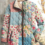 Ophélie - Veste matelassée patchwork à motifs floraux - vue détaillée