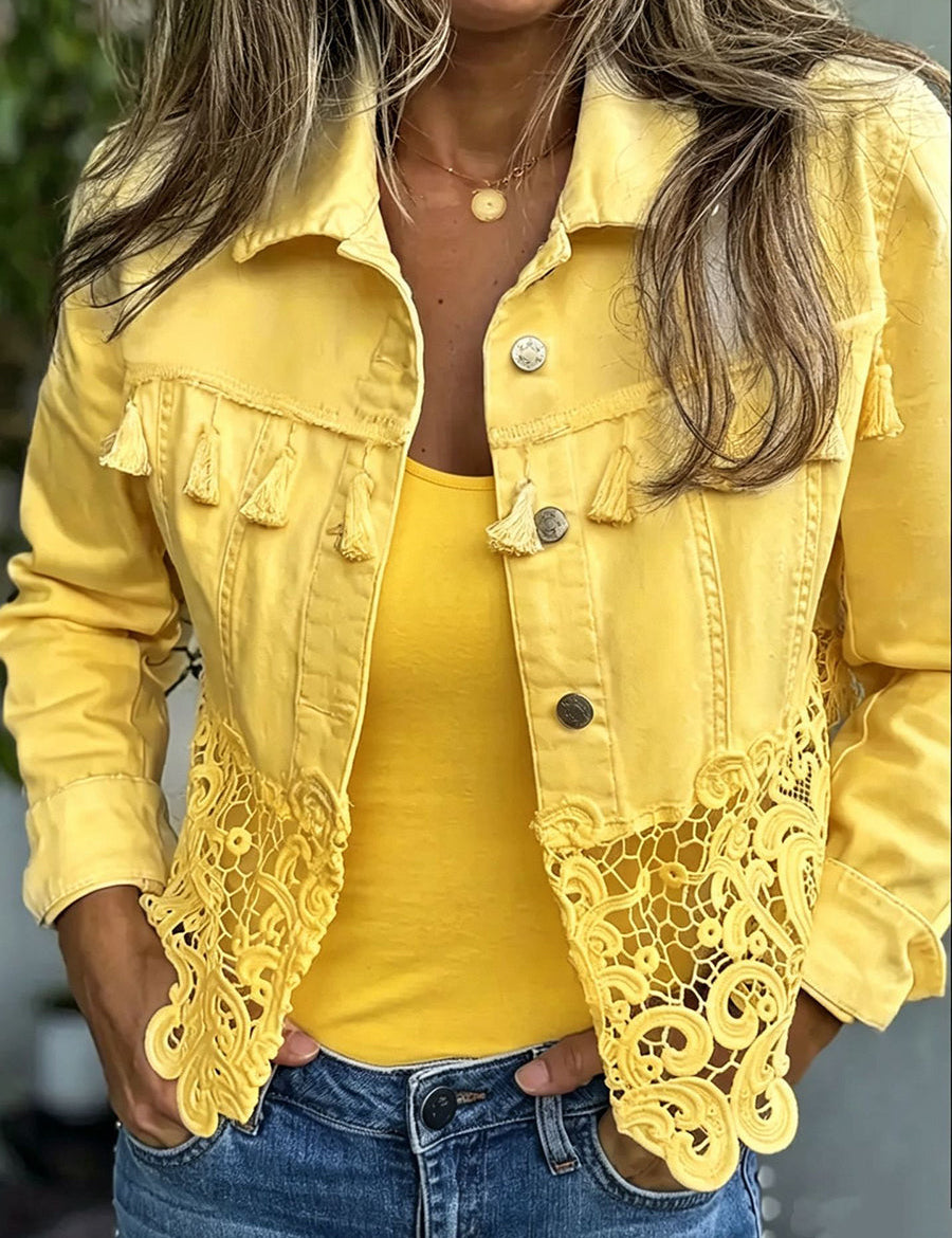 Alberte - Veste à franges et en dentelle - vue d'ensemble