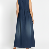 Karen - robe longue en denim lavé vintage pour femme - vue 5