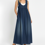 Karen - robe longue en denim lavé vintage pour femme - vue 2