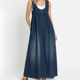 Karen - robe longue en denim lavé vintage pour femme - vue 2