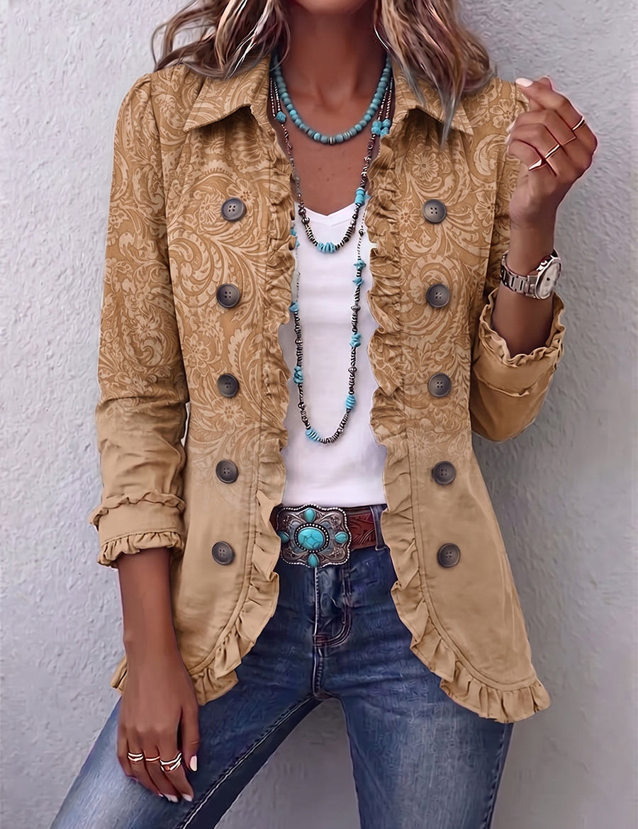 Fantine - Veste à volants imprimée motif western - vue d'ensemble