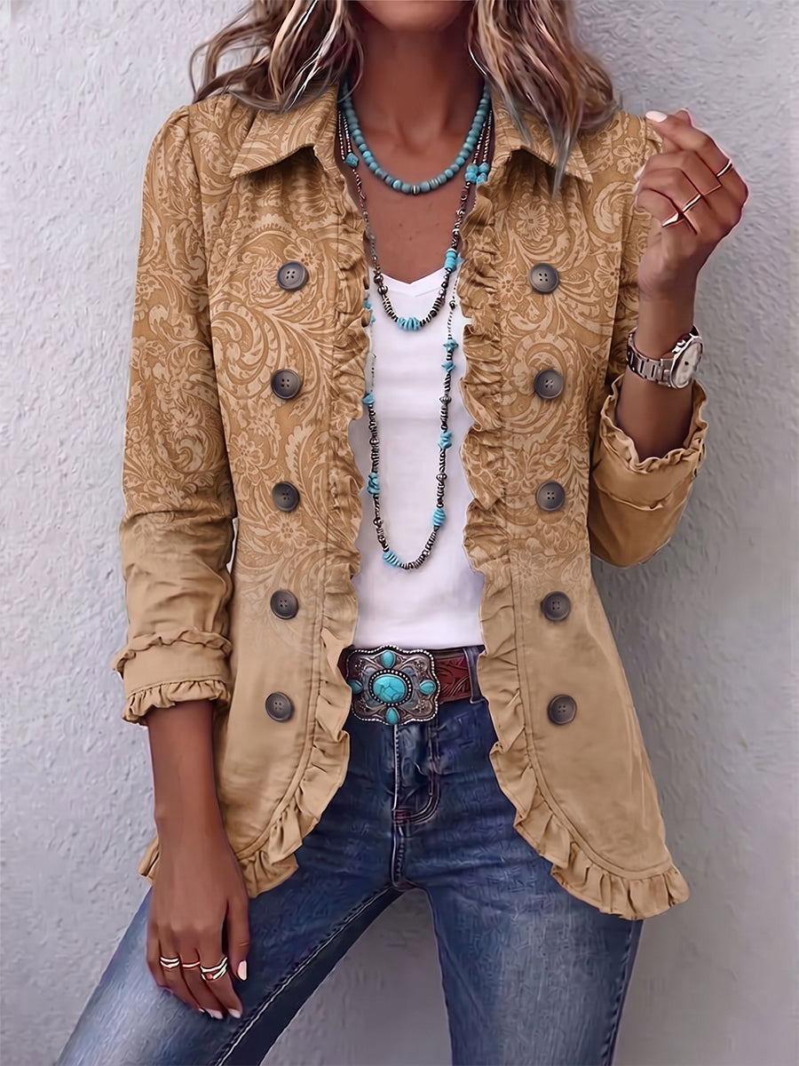 Fantine - Veste à volants imprimée motif western - vue d'ensemble