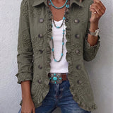 Maëlys - Veste utilitaire à volants en broderie florale bohème chic - vue d'ensemble