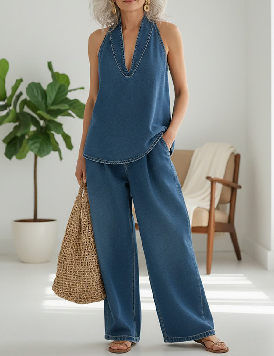 Ivy - ensemble assorti en denim effet vintage pour femme - vue 2
