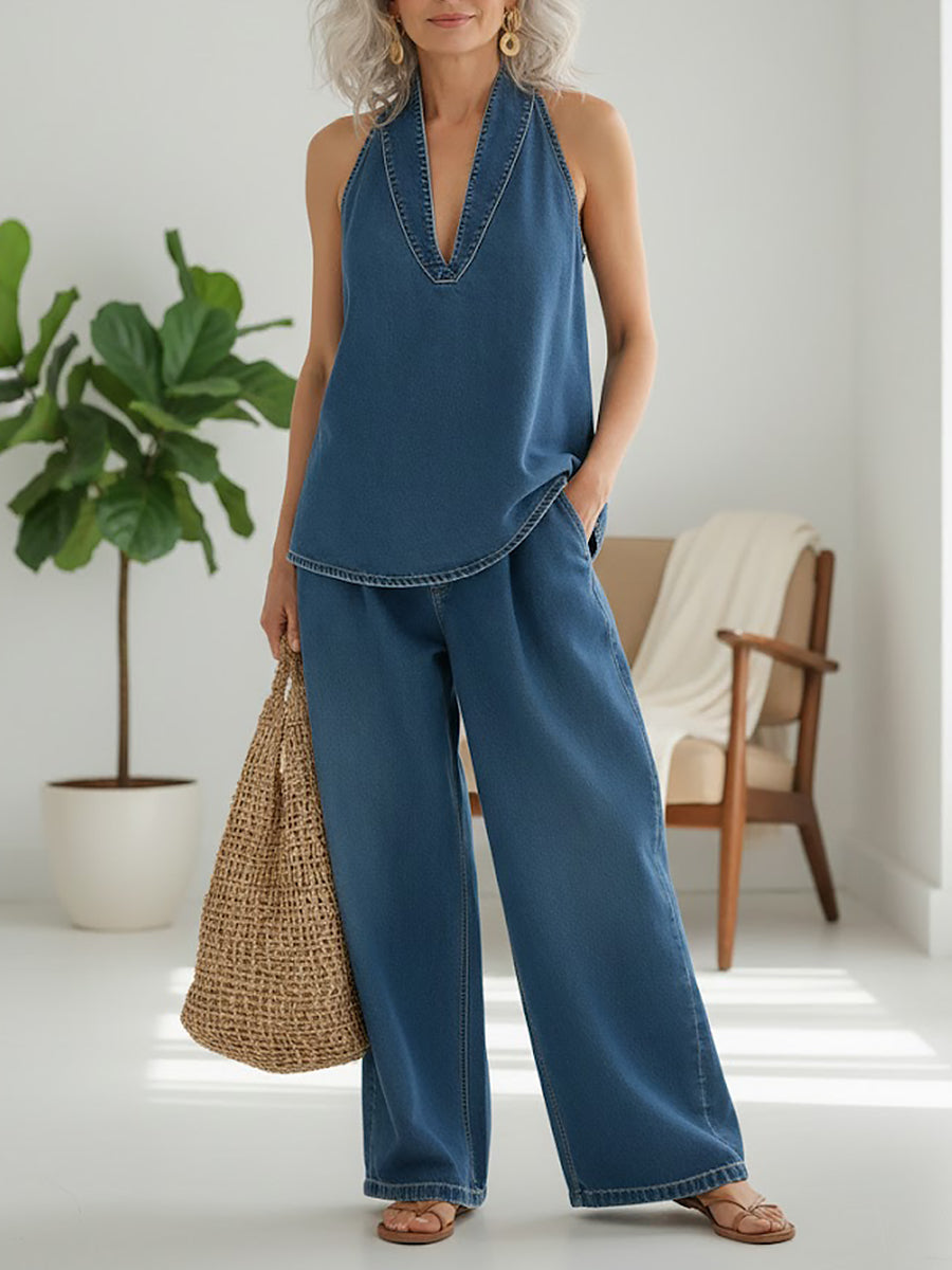 Ivy - ensemble assorti en denim effet vintage pour femme - vue 2
