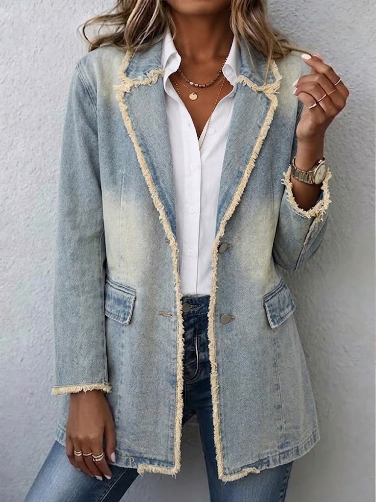 Armande - Blazer surdimensionné de style vintage avec bords bruts - vue d'ensemble