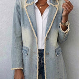 Armande - Blazer surdimensionné de style vintage avec bords bruts - vue d'ensemble