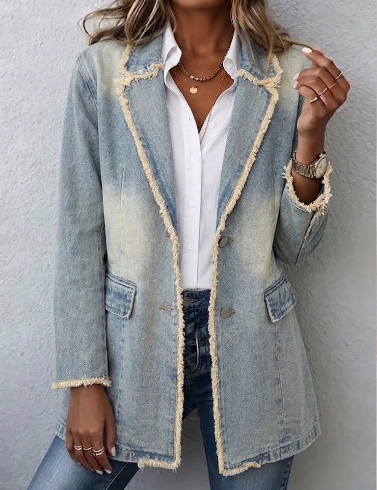 Armande - Blazer surdimensionné de style vintage avec bords bruts - vue d'ensemble