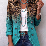 Marie-Claire - Veste blazer à volants léopard dégradé - vue d'ensemble