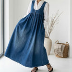 Karen - robe longue en denim lavé vintage pour femme - vue 6