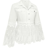 Angeline - Veste avec panneaux en dentelle - détail du tissu