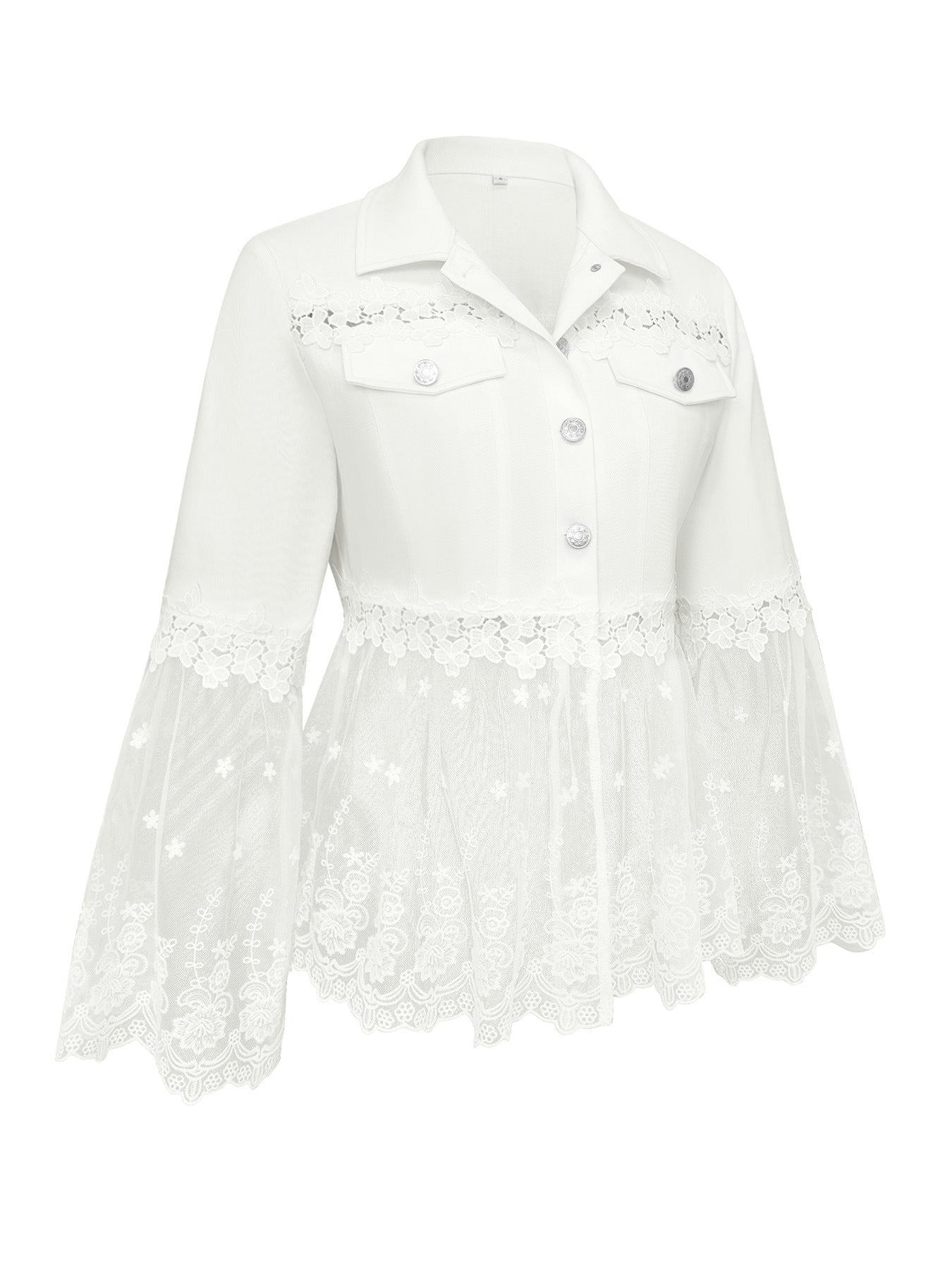 Angeline - Veste avec panneaux en dentelle - détail du tissu