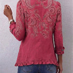 Cyrielle - Veste à volants imprimé paisley vintage - vue rapprochée