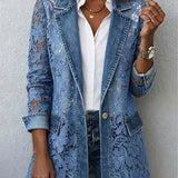 Josette - Veste blazer avec panneaux en dentelle florale - vue d'ensemble