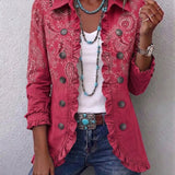 Cyrielle - Veste à volants imprimé paisley vintage - vue d'ensemble