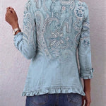 Mauricette - Veste à volants imprimé paisley vintage - vue rapprochée